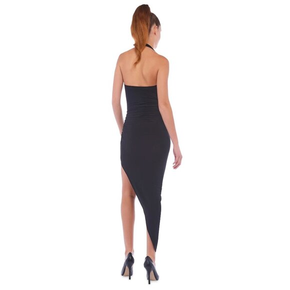 Norma Kamali Cayla Side Drape Gown in Black XSmall New Womens Long Dress - Picture 11 of 14